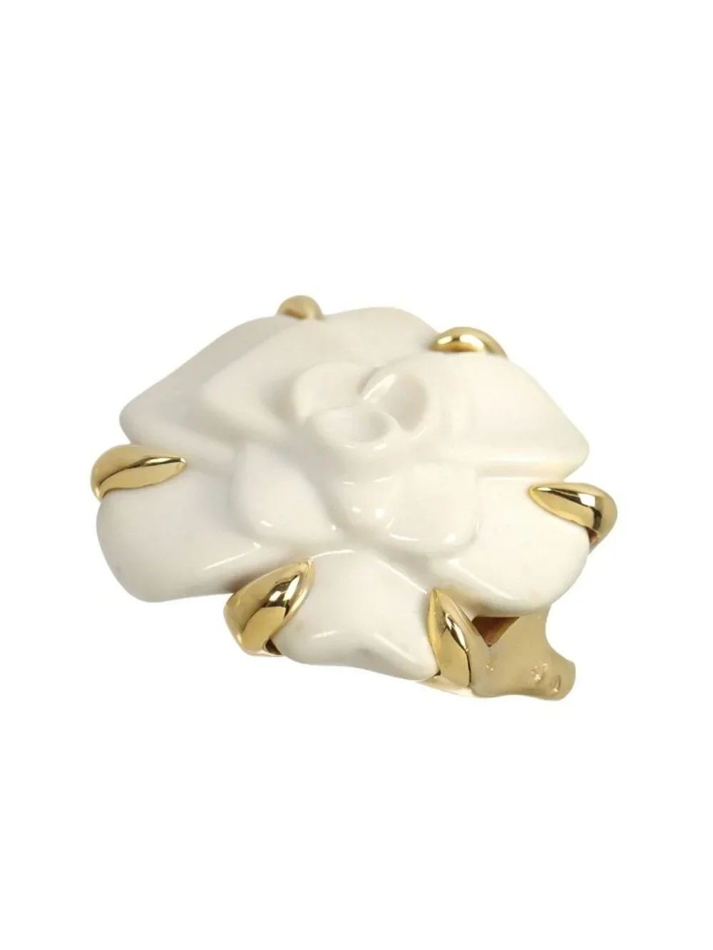 Chanel Camellia Pendant Top Cashoron 18k YG Yellow Gold